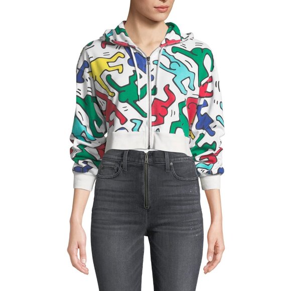 Alice + Olivia x Keith Haring Barron Cropped Hoodie FADING - Picture 3 of 11